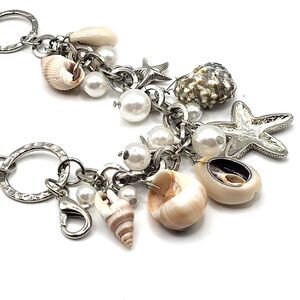 Beach Bohemian Chunky Shell Necklace Bracelet Convertible Jewlery 18in